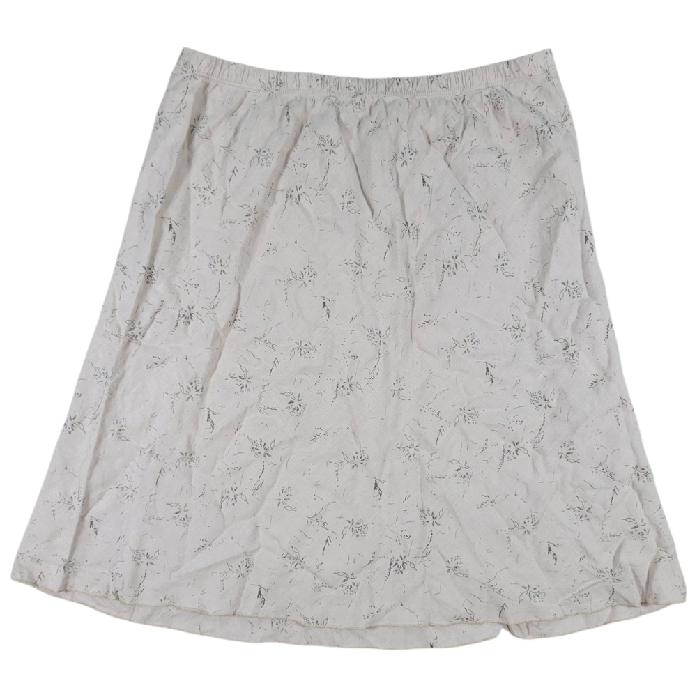 J Jill 100% Linen Skirt Womens XLT Tall Beige Neutral A Line Pull‎ On Lagenlook